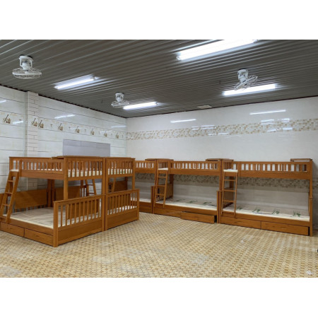 B1412 - White : Giường 2 Tầng , 2 Hộc Tủ - Trên 1m2 / Dưới 1m4